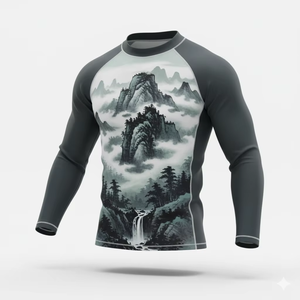 Camo Wholesale Kids <b>Boys</b> Men Long Sleeve Compression Shirts Rash guard Swimming Surfing Rash Guard Men - Product Image 5