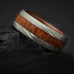 Hot Selling Handmade Wood Damascus Steel <b>Ring</b> for <b>Men</b> Women Wedding Band Fashion Party <b>Ring</b> Custom Latest Design OEM Supplier - Product Image 4