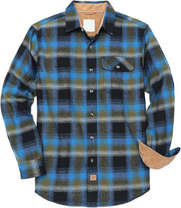 Camisas de Franela de Manga Larga para Hombre, Tejidas, Sólidas, de Invierno, de Alta Calidad, Servicio Personalizado OEM, Transpirables, de Secado Rápido, para Adultos - Product Image 3
