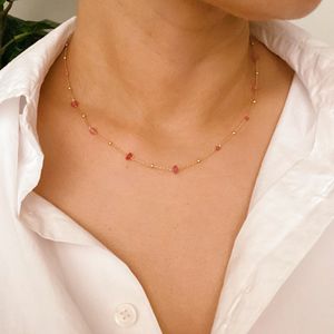 Collana con Perline di Pietre Preziose Delicate e Bracciali a Catena alla Moda - Product Image 4