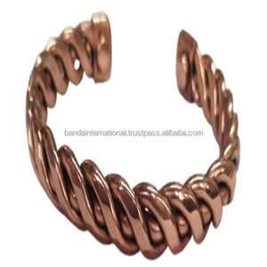 Bracelet en cuivre pur, magnifique, finition polie, pour femmes, bijou de mode en métal et article cadeau. - Product Image 6