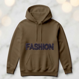 เสื้อฮู้ดดี้คุณภาพพรีเมียมระดับมืออาชีพ สีน้ำตาลแบบยั่งยืน พร้อมป้ายปักโลโก้แบบเชนิลล์สั่งทำพิเศษ ยอดนิยมขายดีอันดับต้นๆ - Product Image 1
