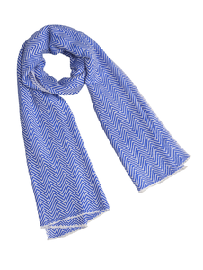 Mejor Bufanda Azul Zigzag para Mujer, 28x80 Pulgadas, Hecha a Mano con Lana y Acrílico, Chal de Invierno Cómodo de Fibra Suave de Alta Calidad - Product Image 5
