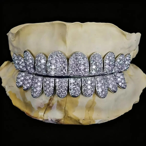 Best Price for Custom 925 Silver <b>Teeth</b> Grillz Hip Hop Iced Out Moissanite Diamond Jewelry for <b>Teeth</b> Silver Jewelry - Product Image 4
