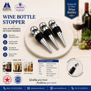 Bouchon de bouteille de vin en acier inoxydable, réutilisable, accessoire de bar minimaliste, bouchon en métal pour bouteilles de vin - Product Image 2