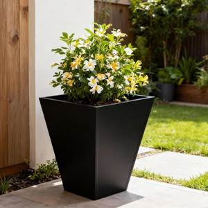 Maceta Cuadrada Negra Moderna, Grande, para Interiores y Exteriores, Resistente a los Rayos UV, para Jardín, Patio, Decorativa - Product Image 1
