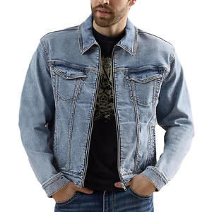 Chaqueta vaquera informal para hombre con dobladillo acanalado y decoración de botones, bolsillos con solapa para estructura cálida en noches frías - Product Image 2