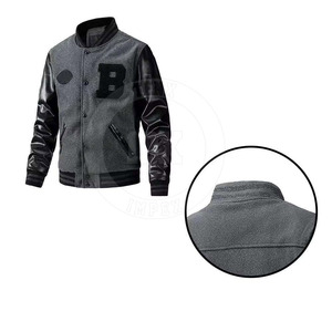Veste d'hiver en mélange de laine de qualité supérieure avec patch en chenille brodé, boutons-pression, style streetwear décontracté, veste de type Letterman, vêtement d'extérieur - Product Image 5