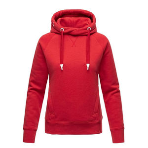 เสื้อฮู้ดดี้ผู้หญิงขายดี สีแดง มีกระเป๋าจิงโจ้ ดีไซน์ทันสมัย กำลังฮิตสำหรับผู้ใหญ่ ผลิตในประเทศปากีสถาน - Product Image 1