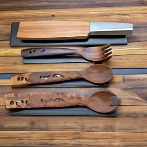 ตะหลิวไม้รูปทรงปาดแบบตามหลักสรีรศาสตร์ สำหรับกระทะเคลือบกันติด อุปกรณ์ทำครัว พร้อมที่วางช้อนเซรามิก ขายส่ง - Product Image 6