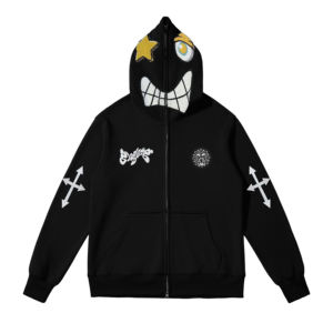 High Quality 100% Cotton Design Custom Men Print Blank Full Face Zip Hoodies Multicolour Hip Hop Hoodies - Product Image 2