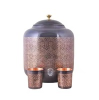 Distributeur d'eau en cuivre design avec réservoir de stockage durable et écologique et robinet pour la maison, le bureau, les dîners et les fêtes