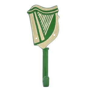 Gancho de Pared con Diseño de Arpa Verde, Metálico, Resistente al Óxido, Estilo Vintage, Gancho Individual para Almacenamiento de Ropa, Diseño Multifuncional - Product Image 3