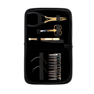 Kit d'extension de cheveux en acier inoxydable de haute qualité avec logo personnalisé imprimé, pinces de fixation robustes et micro-anneaux complets - Product Image 2