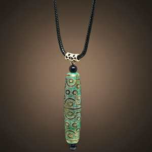 Natural Crystal Pendant Necklace for Men & Boys 3-Inch Stone with 28-Inch Leather Rope - Product Image 5