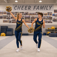 Seragam Latihan Cheerleading Khusus, Set Latihan Cheer Elite, Seragam Latihan Custom, Celana Pendek Cheer, Jaket Tank