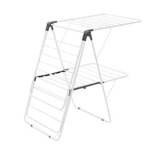 Stendibiancheria Pieghevole a 2 Livelli in Metallo con 31 Aste e Clip per Calzini, Regolabile in Altezza - Product Image 6