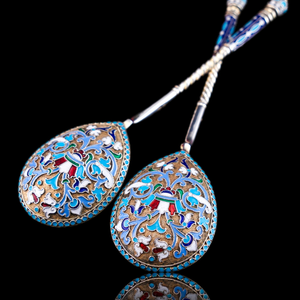 Vintage Gold Plated Enamel <b>Serving</b> <b>Spoons</b> Colorful Floral Decorative Metal <b>Spoons</b> for Luxury Tableware and Gifts - Product Image 4