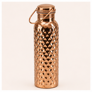 Botella de Agua de Cobre Puro Martillado de Alta Calidad, Moderna, Hecha a Mano, Ayurvédica, Ecológica, Personalizable, con Tapa, para el Hogar - Product Image 5