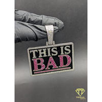 Collier de luxe Hip Hop avec pendentif 'THIS IS BAD' en moissanite et diamants, style 'Iced Out', bijou scintillant, cadeau