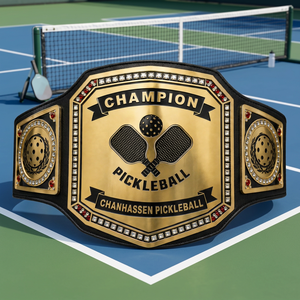 Cinturón de Campeón de Pickleball con Correa de Cuero para Eventos de Karate/Taekwondo/Judo/MMA - Premio Personalizable Unisex de 3 cm de Grosor - Product Image 3