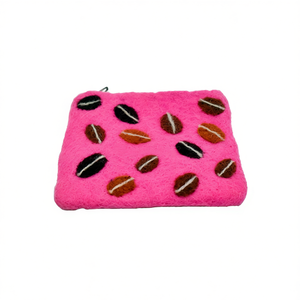 กระเป๋าเครื่องสำอางและกระเป๋าใส่ของแบบสักหลาดสีชมพู ดีไซน์หรูหรา - Product Image 2