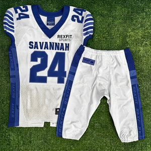 Nouvel ensemble d'uniformes de football américain personnalisés, maillot et pantalon de football en mesh respirant, fabricant de vêtements de sport d'équipe - Product Image 1