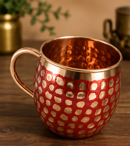 Mug en cuivre martelé vert artisanal, vaisselle métallique élégante, tasse en cuivre artisanale, mug à café décoratif, gobelet en cuivre rustique - Product Image 6
