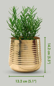 Pot de fleurs en métal à design côtelé pour la décoration de la maison, élégant support de plantes d'intérieur et d'extérieur pour balcon, salon, décoration de table - Product Image 2