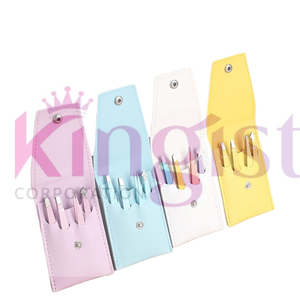 Ensemble de pinces à cils en acier inoxydable, best-seller, avec pointe courbée et droite, pinces à cils pour extensions, pinces à cils avec revêtement en papier - Product Image 3