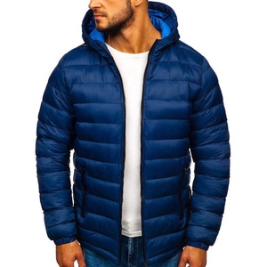 Chaqueta Acolchada con Capucha para Hombre, Azul, Corte Ajustado, Resistente al Viento, Cierre de Cremallera, Estilo Casual, Relleno de Poliéster, Grosor Regular, Largo Regular 2026 - Product Image 2