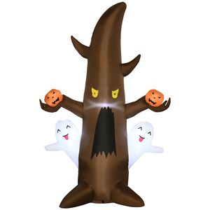 5 décorations gonflables LED d'Halloween pour l'extérieur : arbre fantôme et citrouilles pour la cour ou le jardin - Product Image 1