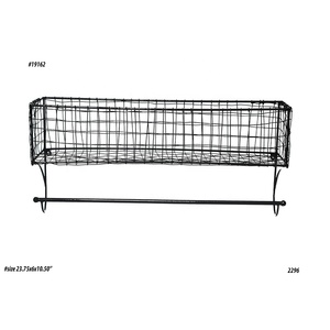 Panier portatif en fil de métal, pochette pour une suspension murale ou une étagère métallique - Product Image 2