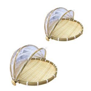 Premium Vietnamese BAMBOO <b>TRAY</b> with Mesh Food Cover Natural Serving Solution Home Decor - Product Image 1