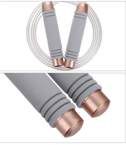 Corde à sauter rapide avec poignées grises en fil d'acier, longueur réglable de 2,5 m, pour l'exercice à domicile, équipement de fitness unisexe - Product Image 6