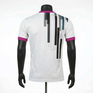 Camiseta de Manga Corta con Cuello Redondo y Estampado Geométrico Blanco para Hombre, Transpirable, de Punto, Corte Casual, Largo Regular - Product Image 2