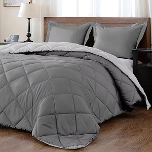 Brown Reversible <b>Quilted</b> Comforter Set with Pillowcases Modern Washable <b>Bedding</b> Soft Touch - Product Image 5