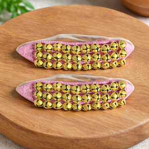 Clochettes de cheville en métal plaqué rose à 3 rangs pour la danse classique, accessoires de performance Bharatnatyam Kathak - Product Image 1