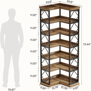 Tall Bookshelf Stylish <b>Bookcase</b> to Display Your Collection - Product Image 2
