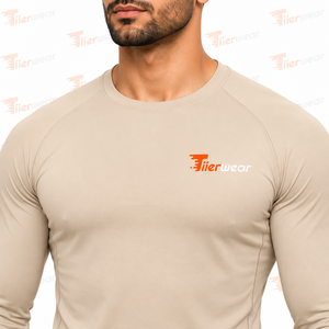 เสื้อยืดแขนยาวรัดรูปสำหรับผู้ชาย 235 GSM โพลีเอสเตอร์ผสมสแปนเด็กซ์ สำหรับออกกำลังกาย ยืดหยุ่นได้ ผลิตโดยผู้ผลิต OEM - Product Image 5