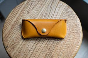 Genuine Leather <b>Glasses</b> Pouch Luxury Soft Cowhide Spectacles <b>Case</b> <b>Slim</b> Handmade Travel Sunglasses Cover Bag LGC-0177 - Product Image 1
