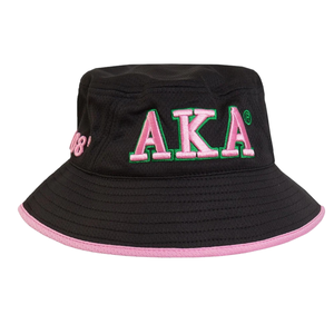 AKA <b>Floppy</b> Bucket <b>Hat</b> <b>Black</b> Embroidered Cotton Twill Wide Brim Sun <b>Hat</b> Casual Outdoor Fishing Beach Travel Unisex Fashion Cap - Product Image 1