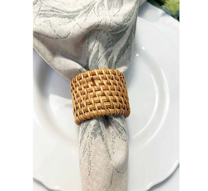 Anillo de Servilleta Redondo de Ratán Tejido, Diseño Personalizado al por Mayor, Decoración para Fiestas de Cumpleaños, Cenas, Estilo Boho - Product Image 1