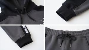 Conjunto de Sudadera con Capucha y Pantalones Deportivos de Forro Polar con Bloques de Color Personalizados, Fabricante OEM de Ropa Deportiva Urbana de Marca Privada - Product Image 5