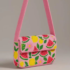 Bolsos de Mano Artesanales de Lujo de la India, Forma de Baguette, Hechos a Mano, con Cuentas de Vidrio Multicolores, Bolsos de Mano Casuales y Duraderos, Bolsos Promocionales - Product Image 4