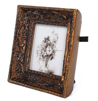 Cadre photo en bois antique, artisanat indien, design personnalisable, finition polie, matériau organique, à poser sur table ou à accrocher au mur, décoration intérieure