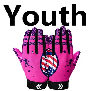 Guantes de Fútbol Americano con Agarre de Silicona, Diseño de Bandera Estadounidense, Delgados, Transpirables, para Hombres Adultos, Receptores de Fútbol Americano - Product Image 2