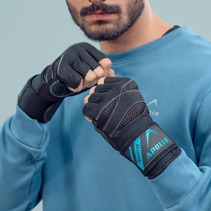 Custom Half-finger Gym Fitness Gloves <b>Foam</b> <b>Padding</b> Bodybuilding Training Palm Protection Cross-fit Weightlifting Unisex workout - Product Image 1