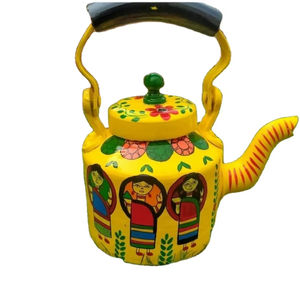 Nueva Tetera Decorativa Ecológica Hecha a Mano, con Diseños Florales Vibrantes, Motivos Tradicionales Indios, Diwali - Product Image 1