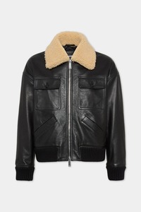 Chaqueta de cuero y piel de alta calidad, moderna y elegante, muy sofisticada y genial. - Product Image 1